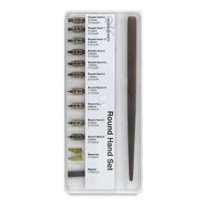 Zestaw stalówek Manuscript Round Hand Set 10szt + magnes + obsadka